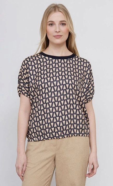 Блуза атласная с принтом GRIOL