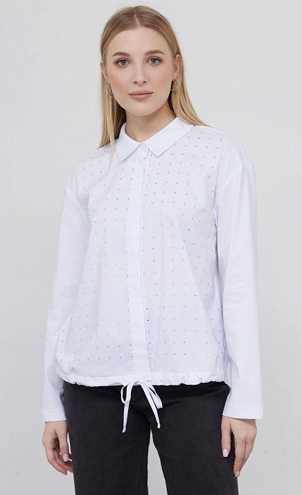 Блузка со стразами и кулиской GRIOL