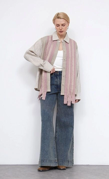 Рубашка изо льна с рюшами GRIOL