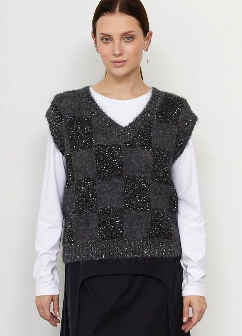 Жилет жен. 388010.42303.8281P Чёрно-серый  (4)