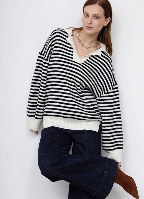  GRIOL. Джемпер жен. 310541.01303.9407S Сине-молочный GRIOL