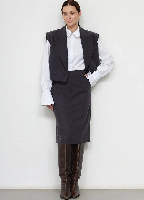  GRIOL. Юбка жен. 358412.11312.7600N Тёмно-серый GRIOL