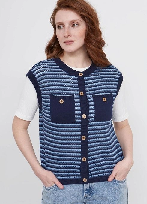 Жилет жен. 380112.33303.9616S Сине-голубой (1)