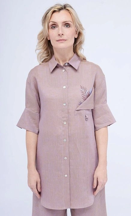 Блузка изо льна удлиненная GRIOL Блузка изо льна удлиненная GRIOL