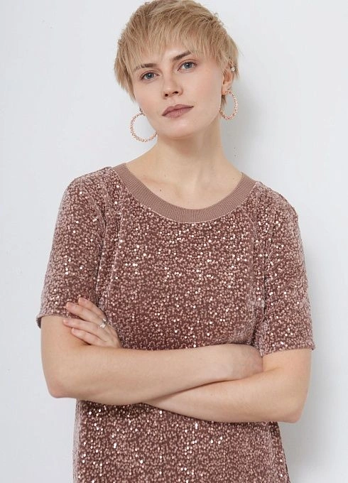 Платье жен. 360139ГП.6_313.0505L Розово-бежевый (1)