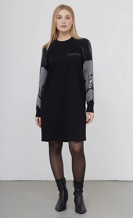  GRIOL. Платье жен. 360257.09312.8273F Чёрный "Серый" 