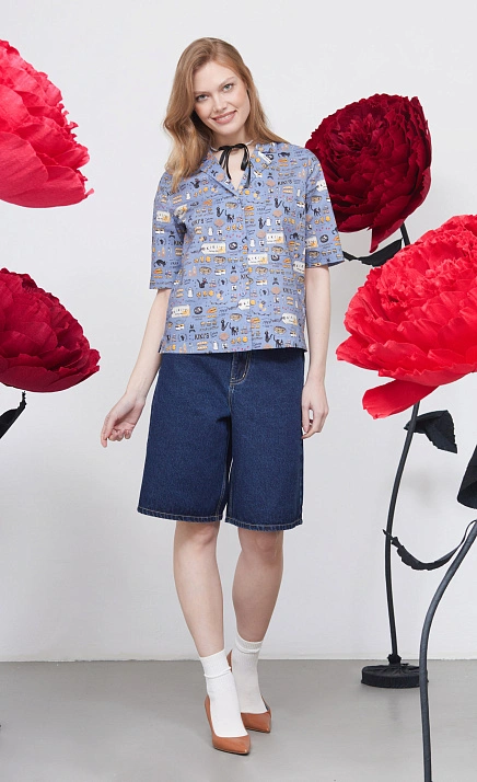 Рубашка в пижамном стиле GRIOL