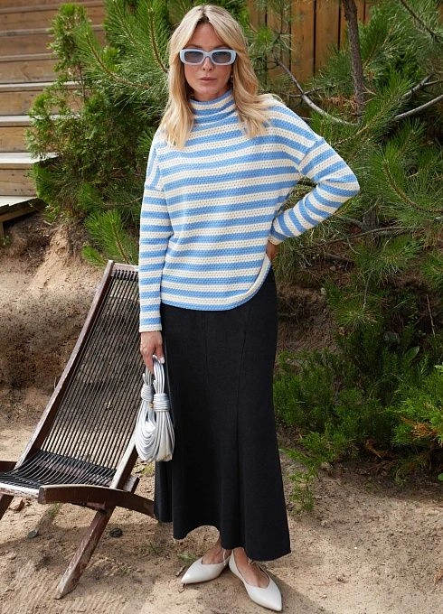  GRIOL. Джемпер жен. 310940.6_313.0716S белый/голубой GRIOL