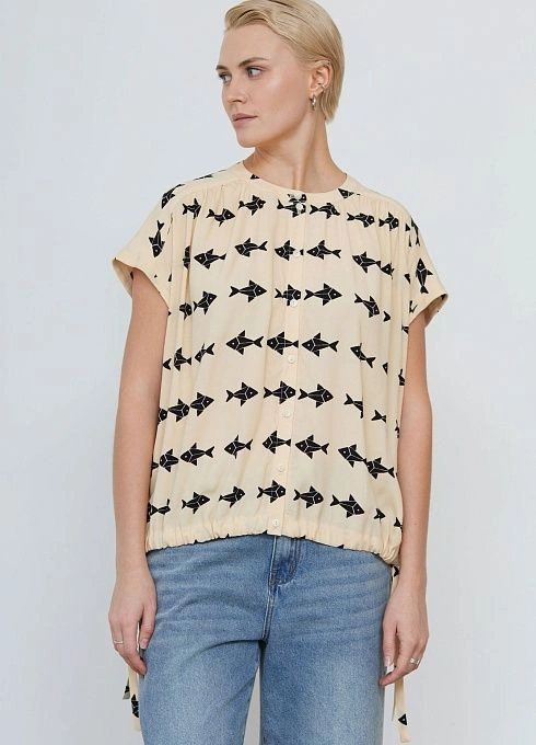 Блузка из крепа с принтом GRIOL