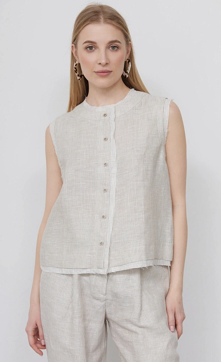 Блузка льняная без рукавов GRIOL