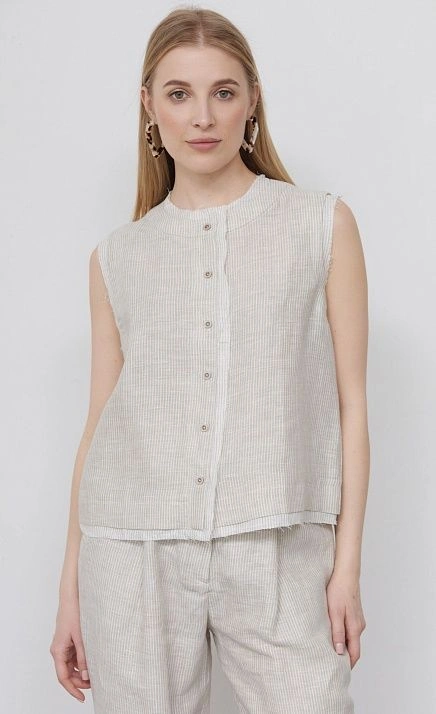 Блузка льняная без рукавов GRIOL Блузка льняная без рукавов GRIOL