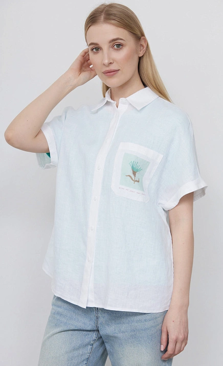 Рубашка льняная с печатью GRIOL