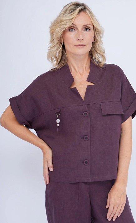 Блузка изо льна укороченная GRIOL