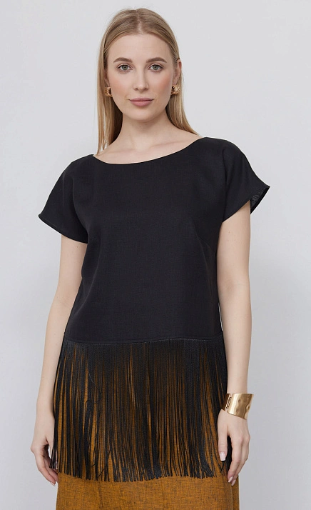 Топ изо льна с бахромой GRIOL