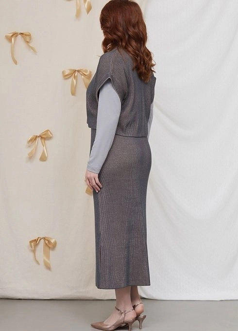 Юбка жен. 350118.33303.0805S Т.серый  (2)