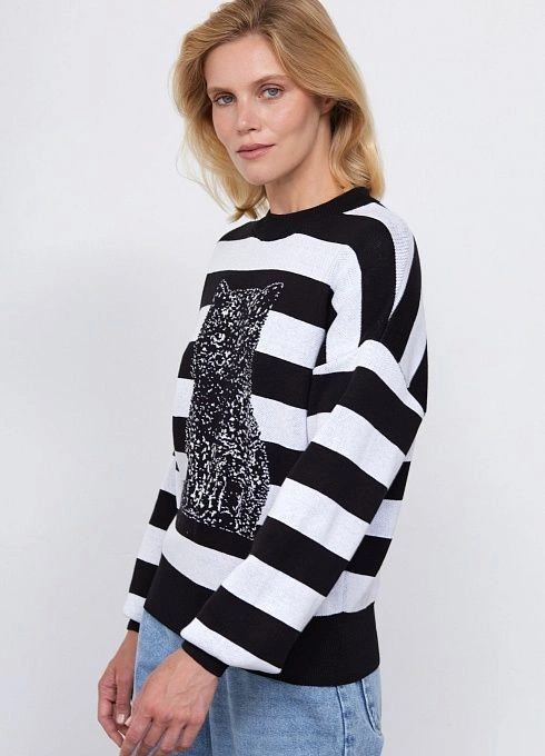 Джемпер жен. 310515.33303.8202SA Чёрно-белый  (5)