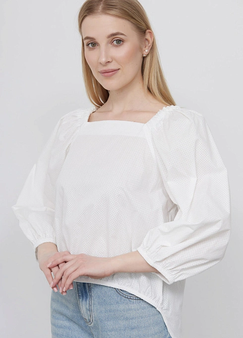 Блузка из хлопка с перфорацией GRIOL