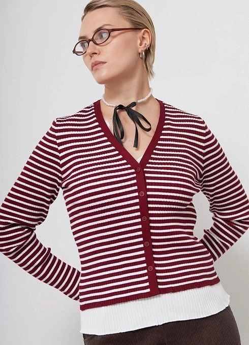 Джемпер жен. 310509.33303.4802S Бордово-молочный (5)