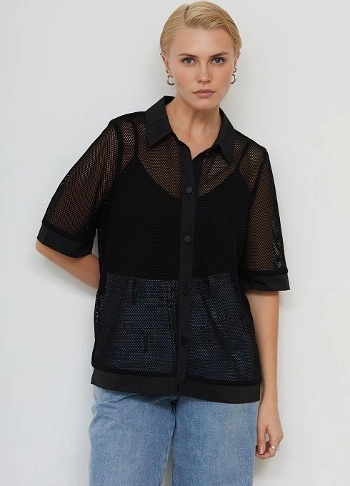 Рубашка оверсайз из сетки GRIOL