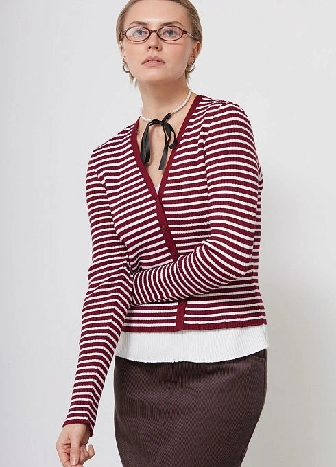  GRIOL. Джемпер жен. 310509.33303.4802S Бордово-молочный GRIOL