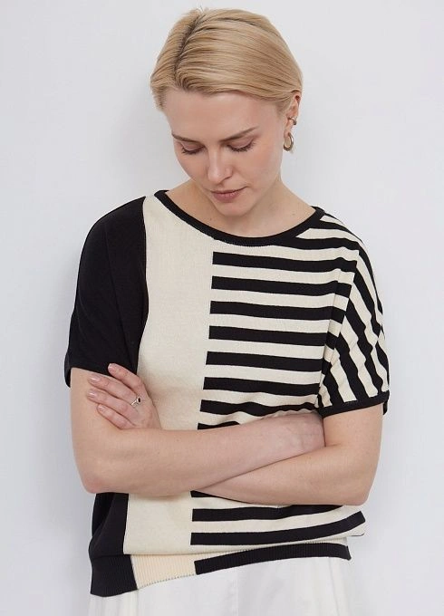 Джемпер жен. 310556.33303.0782S Чёрно-белый (1)