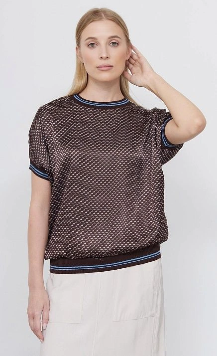 Блуза атласная с принтом GRIOL