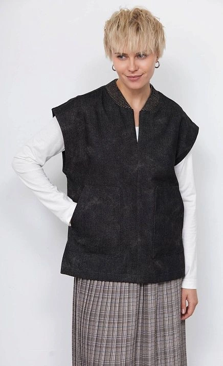  GRIOL. Жилет жен. 380027.6_312.7473О Темно-серый меланж 