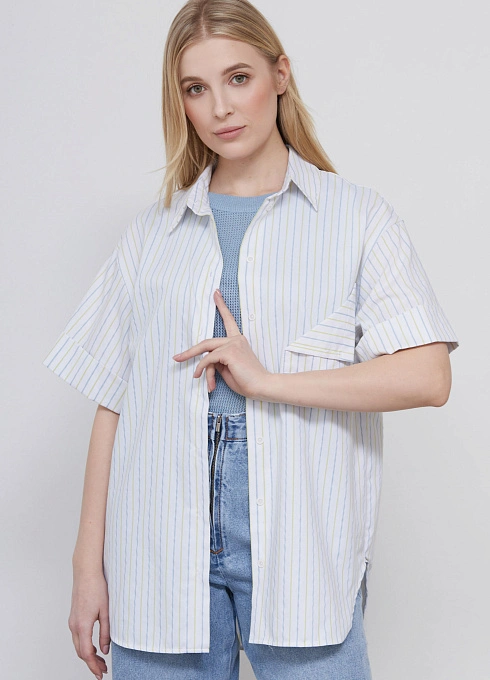 Рубашка оверсайз с декоративным карманом GRIOL