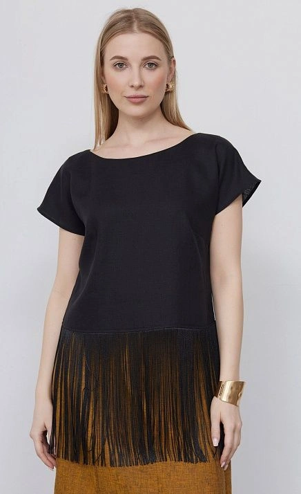 Топ изо льна с бахромой GRIOL Топ изо льна с бахромой GRIOL