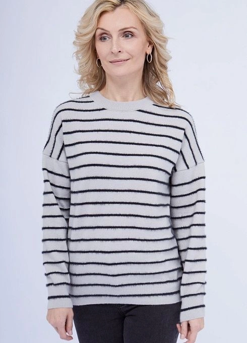  GRIOL. Джемпер жен. 310449.33303.8082S Серый полоса GRIOL