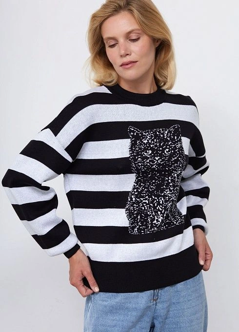  GRIOL. Джемпер жен. 310515.33303.8202SA Чёрно-белый GRIOL