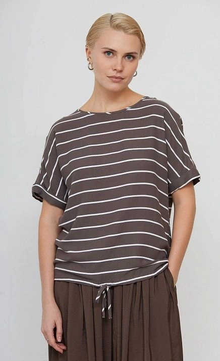 Блуза из вискозы в полоску GRIOL