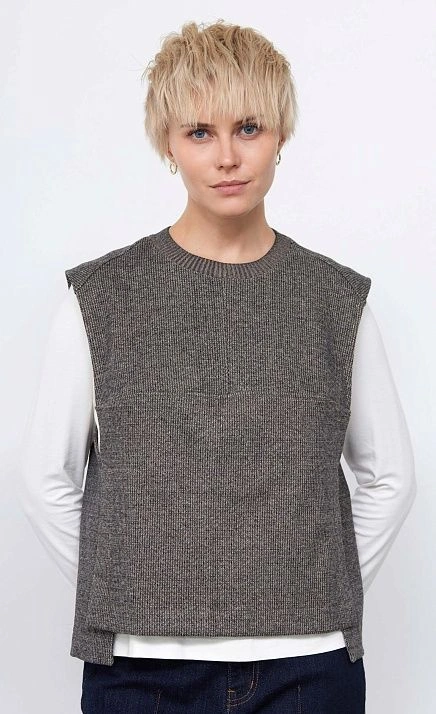 GRIOL. Жилет жен. 380025.03313.8203Y Серый меланж GRIOL GRIOL. Жилет жен. 380025.03313.8203Y Серый меланж