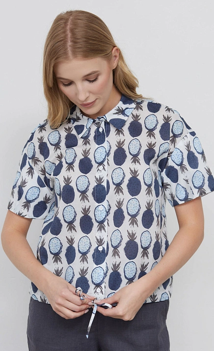 Рубашка из хлопка с принтом GRIOL