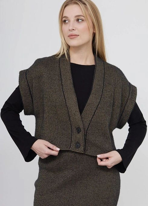  GRIOL. Жилет жен. 380094.33303.3782S Чёрный хаки GRIOL