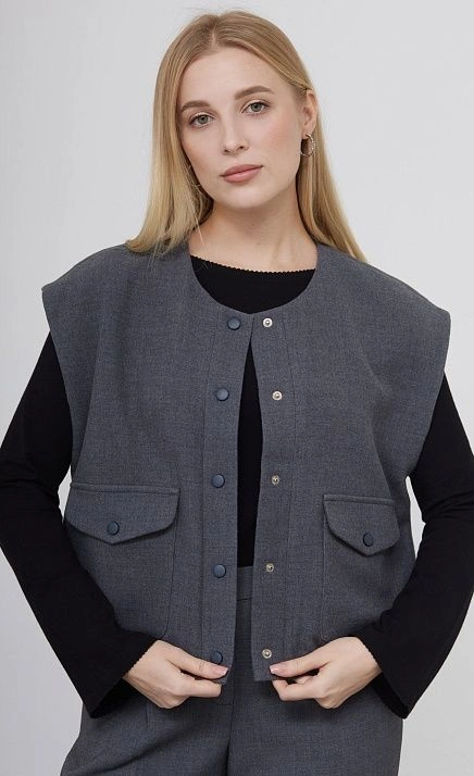 GRIOL. Жилет жен. 388193.11312.8100N Стальной GRIOL GRIOL. Жилет жен. 388193.11312.8100N Стальной