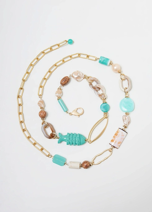  GRIOL. Колье Летучий колабль 2 Бирюзовый GRIOL