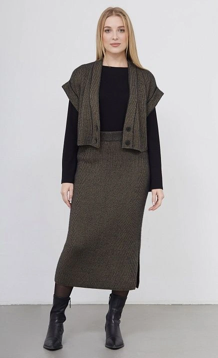  GRIOL. Юбка жен. 350118.33303.3782S Чёрный хаки 