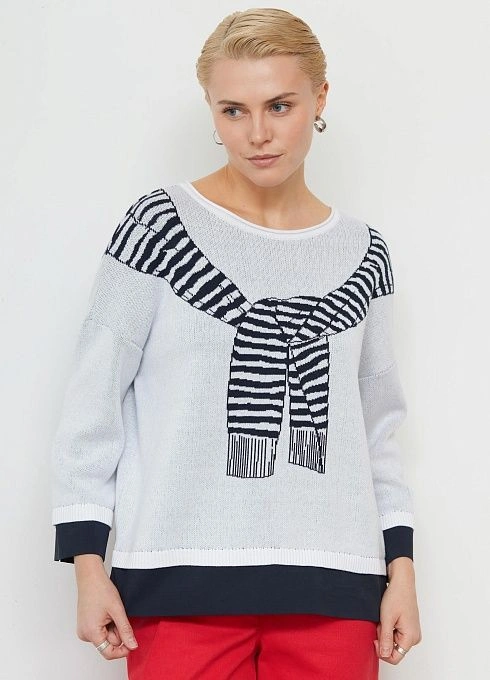  GRIOL. Джемпер жен. 310558.03303.9601S Бело-синий GRIOL