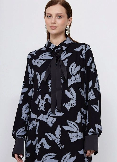 Платье жен. 360329.03312.8278А Черныйсерый  (3)