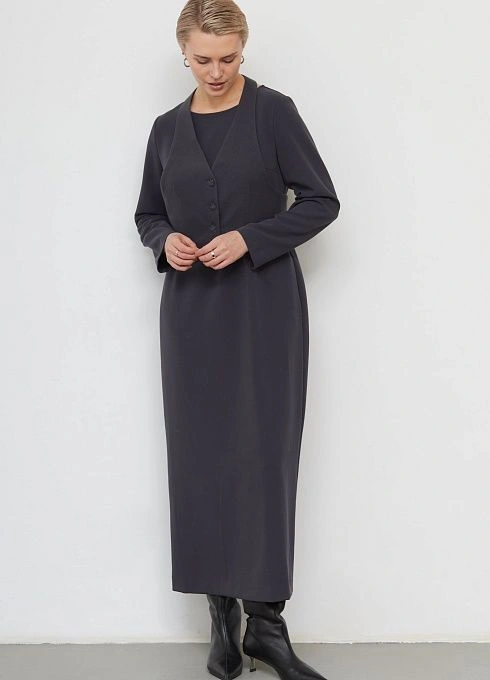 Платье жен. 368393.11312.7600N Тёмно-серый (1)