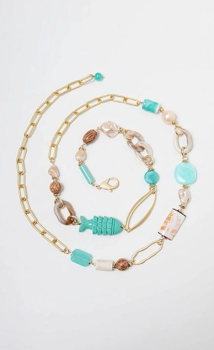  GRIOL. Колье Летучий колабль 2 Бирюзовый 