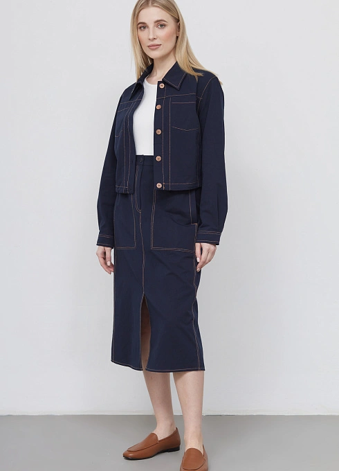  GRIOL. Юбка жен. 350100.09312.9600N Тёмно-синий GRIOL