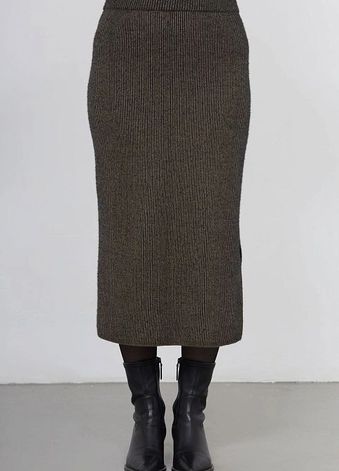 Юбка жен. 350118.33303.3782S Чёрный хаки  (3)