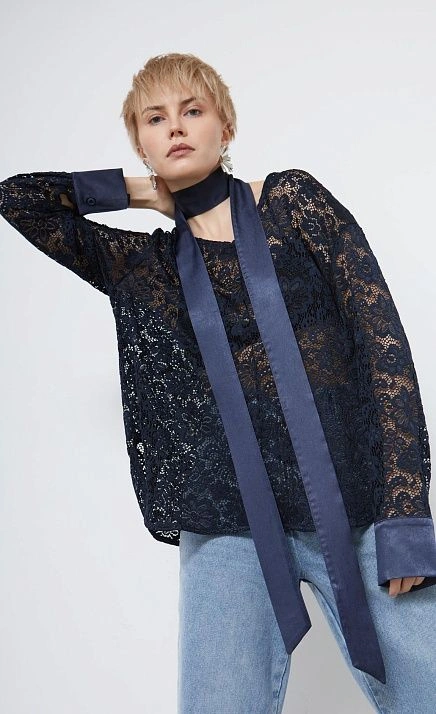 Блузка кружевная c поясом GRIOL