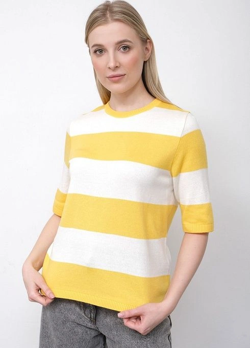  GRIOL. Джемпер жен. 310444П.33303.0221S  Бело-жёлтый GRIOL