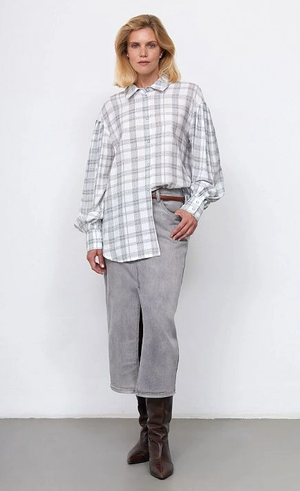 Рубашка в клетку с рукавами-буфами GRIOL