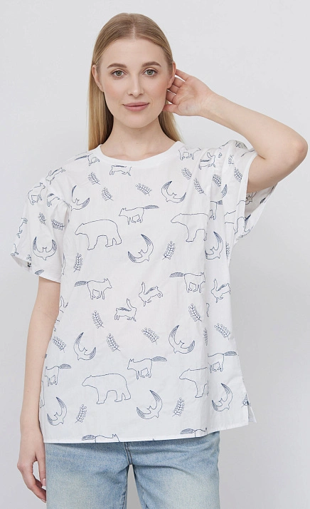 Блузка из хлопка с вышивкой GRIOL