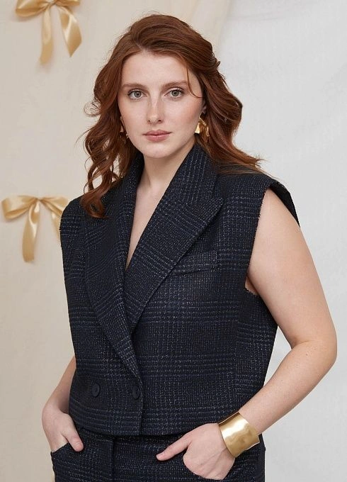 Жилет жен. 388322.11312.8582P Сине-чёрный  (3)