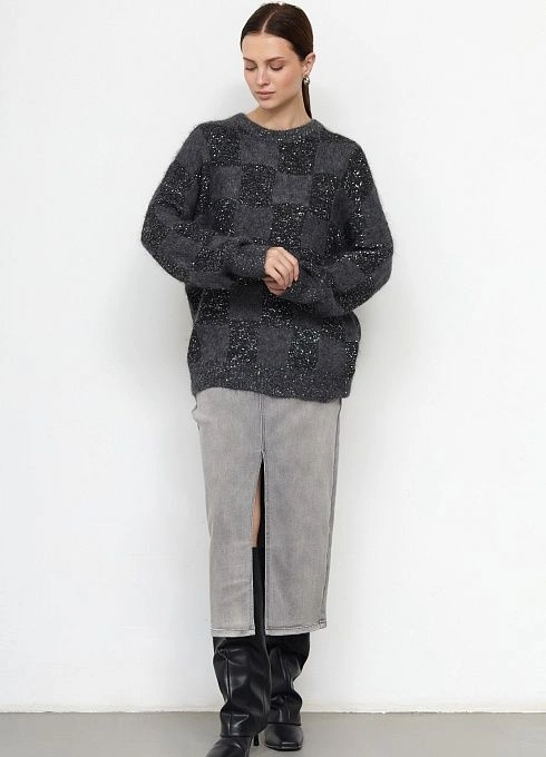 Джемпер жен. 314019.42303.8200P Чёрно-серый  (2)